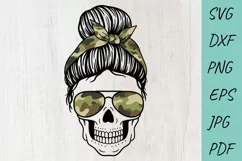 Mom life svg, Patriotic mom, Camo mom, Skull SVG Product Image 1