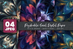 Psychedelic Swirl Digital Paper Product Image 1
