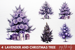 Lavender And Christmas Tree Sublimation PNG Product Image 1
