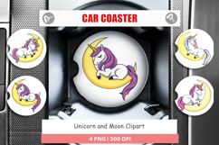Car Coaster Unicorn &amp; Moon Product Image 1