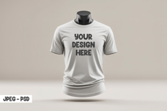 White T-Shirt Mockup PSD on Mannequin Product Image 1