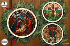 Nativity Stained Glass Door Sign Bundle | Door Hanger | SVG Product Image 1