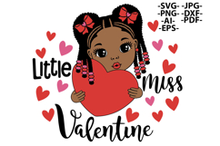 Black Girl Braids Holding Red Heart Valentine Sublimation Product Image 1