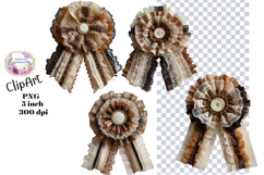 Bows, Ribbon, Lace , Clipart, Ephemera, PNG, Junk Journal Product Image 1