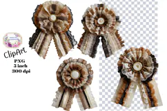 Bows, Ribbon, Lace , Clipart, Ephemera, PNG, Junk Journal Product Image 1