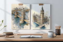 London Architectural Sketches 10 A4 Art Prints Product Image 2