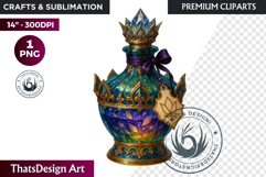 Magical Potion Bottles PNG, Fantasy Witchcraft Clipart witch Product Image 1