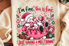 I'm Fine PNG, Christmas Sublimation Design, Funny Christmas Product Image 1