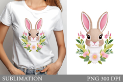 Cute Bunny Sublimation. Cute Bunny T-Shirt Design Product Image 1