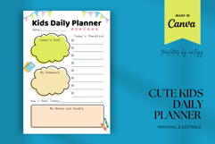 Cute Aesthetic Kids Daily Planner | Editable Canva Template Product Image 1