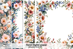 Floral digital paper, background clipart Product Image 1