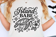 Island Babe Svg, Summer Vibes Svg, Sea Turtle Svg, Ocean Svg Product Image 2
