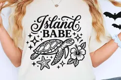 Island Babe Svg, Summer Vibes Svg, Sea Turtle Svg, Ocean Svg Product Image 2