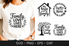 Family Love Lives Here Quote Design SVG PNG Product Image 1