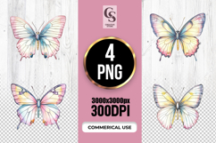Soft Pastel Butterfly Clipart Sublimation PNG Product Image 1