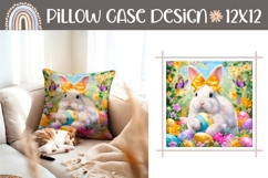 Easter Pillow, Funny Easter Bunny Pillow Sublimation Product Image 1