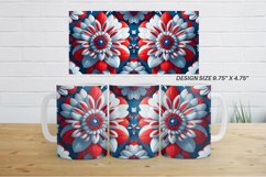 3D Flower Patriotic Mug Wrap | Mug sublimation design Product Image 3