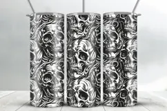 Skinny Tumbler laser svg 20oz Halloween Gothic Skull wrap Product Image 2