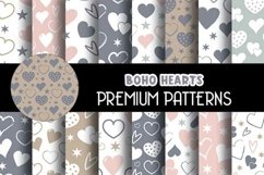 Boho Hearts Digital Papers Patterns Product Image 1