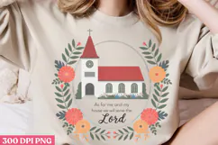 As for me and my house PNG, Retro Church Sublimation PNG Product Image 2