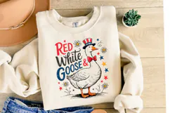Red White and Goose Svg Design | 4th of july svg | Shirt Svg Product Image 2