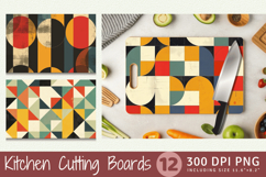 Retro Geometric Shapes Cutting Boards sublimation Design Product Image 1