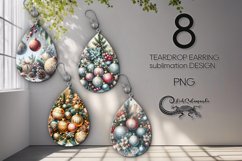 Christmas balls | 8 Teardrop earring Sublimation designs Product Image 1