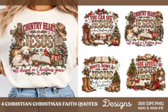 4 Christian Christmas Shirt Designs, 4 Nativity Faith Quote Product Image 1