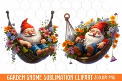 Garden Gnome Sublimation clipart, Watercolor Clipart Product Image 1