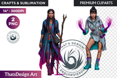 Urban Neon Witch Sublimation Graphics, Cyberpunk PNG Product Image 1