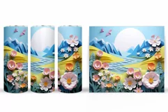 Spring Landscape Tumbler Design. Spring Tumbler Sublimation Product Image 2
