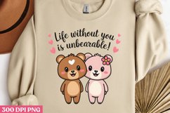 Life without you is PNG, Retro Valentine Sublimation PNG Product Image 2