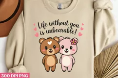 Life without you is PNG, Retro Valentine Sublimation PNG Product Image 2