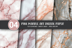 Pink Marble Art Digital Paper Product Image 1