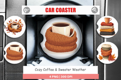 Car Coaster Cozy Coffee Weather Product Image 1