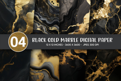 Black Gold Marble Digital Paper Product Image 1