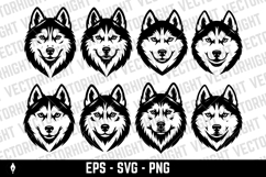 vector logo of a Siberian Husky or wolf's head Product Image 1