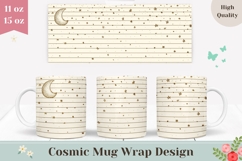 Stars Mug Wrap Design, Moon Mug Sublimation Product Image 1