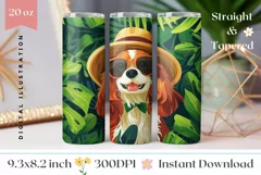 Summer Tumbler PNG, Cavalier King Charles Spaniel Tumbler Product Image 1