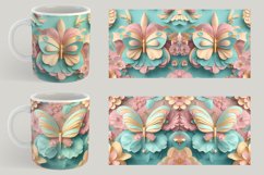3D Butterfly Floral Mug Wrap | Sublimation Coffee Product Image 2