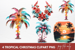 Tropical Christmas Clipart Png Sublimation Product Image 1