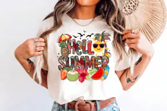 Hello Summer PNG sublimation |Beach & Summer PNG T-Shirt Product Image 4