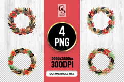 Boho Floral Wreath Border Frame Clipart Sublimation PNG Product Image 1