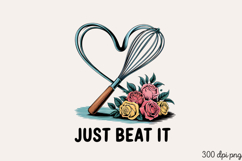 JUST BEAT IT PNG, Vintage Kitchen Sublimation PNG Product Image 2