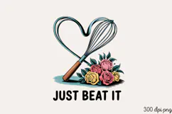 JUST BEAT IT PNG, Vintage Kitchen Sublimation PNG Product Image 2