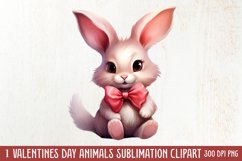 Valentines Day Animals Clipart, Valentines Couple Product Image 1