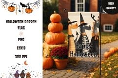 Cartoon Monsters Garden Flag, Happy Halloween Garden Flag Product Image 1