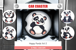 Car Coaster Smiling Panda Product Image 1