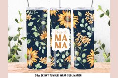 Blessed MAMA 20 OZ Skinny Tumbler Sublimation Designs Product Image 1