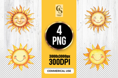 Cute Smiling Sun Clipart Sublimation PNG Product Image 1